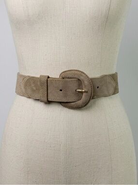 Vintage Mondi Suede Waist Belt Size Small Tan Beige Neutral 80s 90s Wide Tan Leather Studded Belt - Mondi 1980s Vintage - Small  main image 4